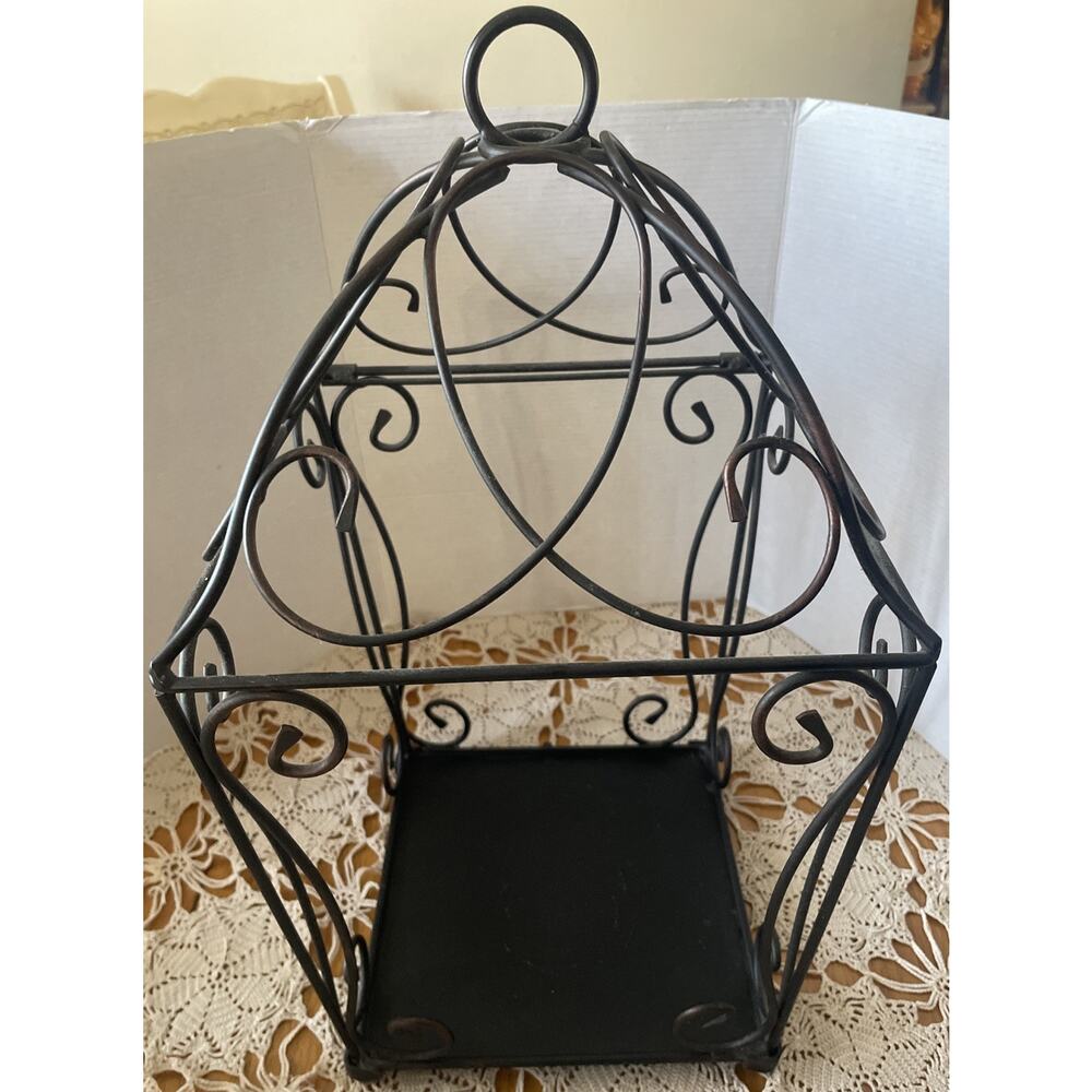 Partlite Symphony Lantern HB4106U Black Hanging Cage Candle Holder 16” X 9” XL - Picture 4 of 8